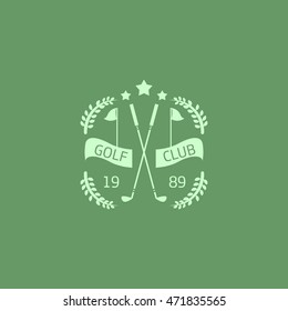 Golf club logos, labels and emblems. Colorful Design Background. Flat style