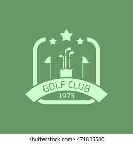 Golf club logos, labels and emblems. Colorful Design Background. Flat style