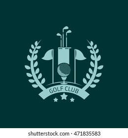 Golf club logos, labels and emblems. Colorful Design Background. Flat style