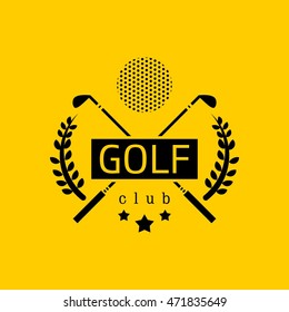 Golf club logos, labels and emblems. Colorful Design Background. Flat style