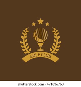 Golf club logos, labels and emblems. Colorful Design Background. Flat Style