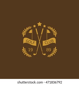 Golf club logos, labels and emblems. Colorful Design Background. Flat Style