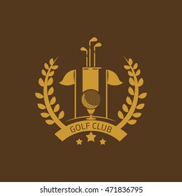 Golf club logos, labels and emblems. Colorful Design Background. Flat Style