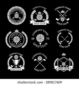 Golf club logos set of templates.Vector logotype design. 