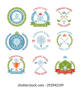 Golf club logos set of templates.Vector logotype design. 