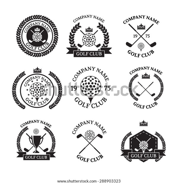 Golf Club Logos Set Templatesvector Logotype Stock Vector (Royalty Free ...