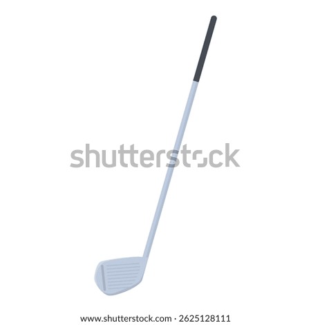 Golf club is lying on the green grass waiting to be used for the next swing by a golfer on a sunny day