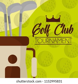 golf club on bag balls background