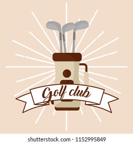 golf club on bag banner card
