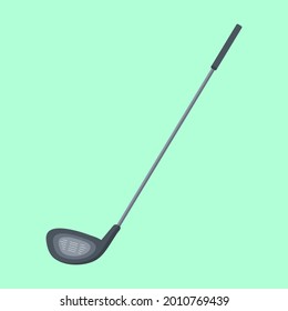 Golf club on a green background for use in web design or clipart