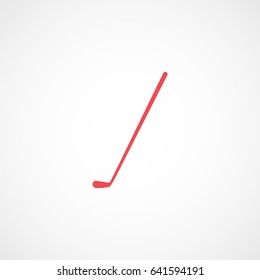 Golf Club Red Flat Icon On White Background