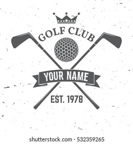 Golf club retro badge. Concept for shirt, print, seal or stamp. Typography design- stock vector.
