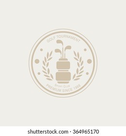 Golf Club Round Vintage Vector Emblems, Icons and Badges. Vector Illustration 