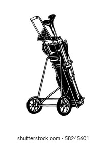Golf Club Set - Retro Clip Art