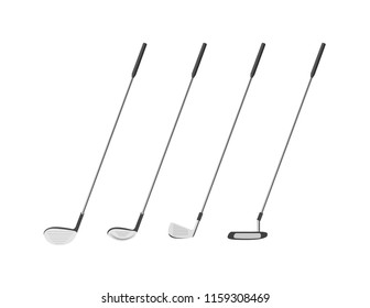 Golf Club Set Vector / Putter Wood Iron