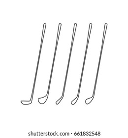 Golf club simple icon. Contour illustration. 