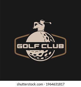 Golf club sport icons and badges. Vector symbols of golf player, equipment and game items, Modern professional golf template logo design for golf club