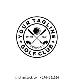 Golf club sport icons and badges. Vector symbols of golf player, equipment and game items, Modern professional golf template logo design for golf club