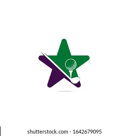 Golf club star shape concept logo design. Golf championship or golf tournament sign.	