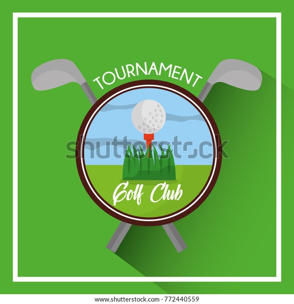 golf club tournament\
ball and clubs cross