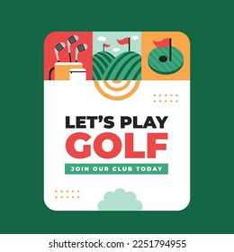 Golf Club Vector Illustration Design.
