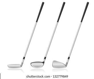 Golf Club Vector Illustration Isolated On White Background