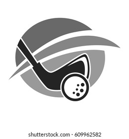 Vektor-Logo-Vorlage für Golfspieler im ländlichen Sport. Symbol für Turniere, Meisterschaft oder Mitgliedschaft
