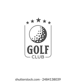 Golf Club Vector logos with stars and and Gold ball Golf club badge symbol