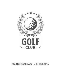 Golf Club Vector logos with stars and and Gold ball Golf club badge symbol