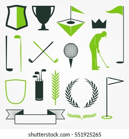 Golf Club Vector Symbols Set