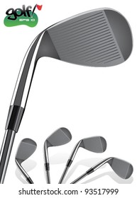 Golf Club Vector/Close up, realistic Iron Illustration