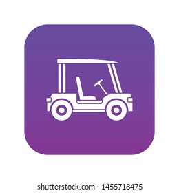 Golf club vehicle icon digital purple for any design isolated on white vector illustration