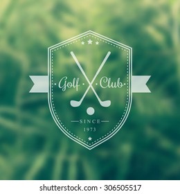 Golf Club vintage emblem, logo on shield, vector illustration, eps10, easy to edit