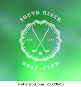 Golf Club Vintage Emblem on blur background, vector illustration, eps10, easy to edit