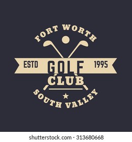 Golf Club vintage logo, sign, t-shirt print, vector illustration