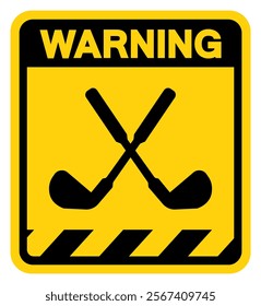 Golf Club Warning Sign, Vector Illustration, Isolate On White Background Label.EPS10