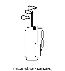 Golf clubs in bag black and white
