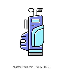 golf clubs bag color icon vector. golf clubs bag sign. isolated symbol illustration