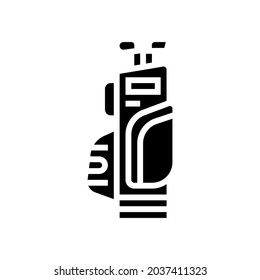 golf clubs bag glyph icon vector. golf clubs bag sign. isolated contour symbol black illustration