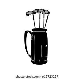 golf clubs bag isolated icon