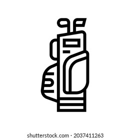 golf clubs bag line icon vector. golf clubs bag sign. isolated contour symbol black illustration