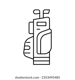 golf clubs bag line icon vector. golf clubs bag sign. isolated contour symbol black illustration