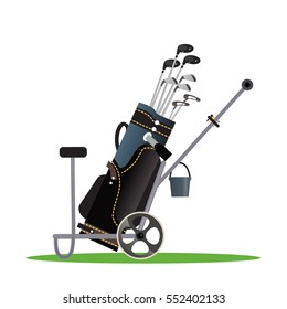 Golf Clubs Bag . Vector