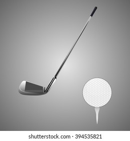 Golf clubs with a golf ball