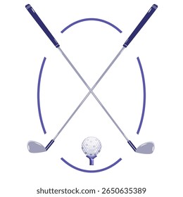 Golf clubs and ball emblem vector illustration 