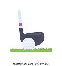 Golf clubs and balls for sporting events on the grass.