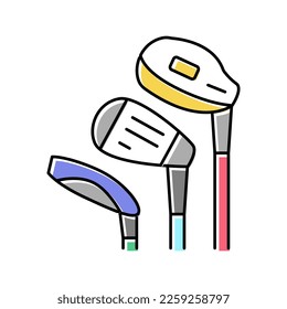 golf clubs color icon vector. golf clubs sign. isolated symbol illustration