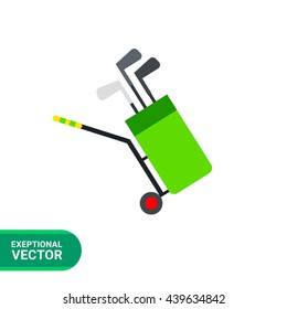 Golf clubs flat icon