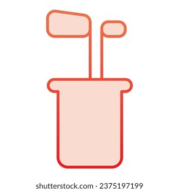 Golf clubs flat icon. Golf equipment red icons in trendy flat style. Golfing gradient style design, designed for web and app. Eps 10