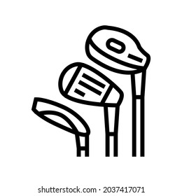 golf clubs line icon vector. golf clubs sign. isolated contour symbol black illustration